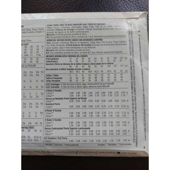 Simplicity Pattern 8086 CYNTHIA ROWLEY Dress in 2 Lengths Bodice UNCUT - Picture 10 of 13